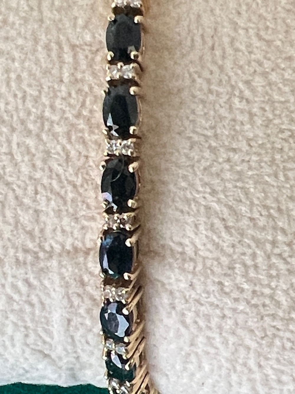14k Sapphire bracelet with diamond .
